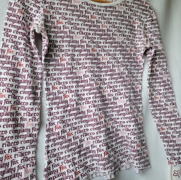 Fox  Vintage Y2K  Logo Waffle Longsleeve Top - Picture 10 of 11